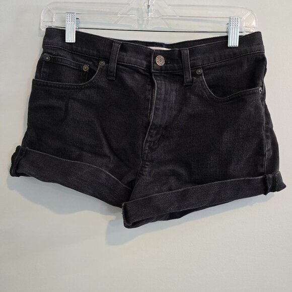 Madewell Lunar High Rise Washed Black Denim Shorts C1732 - Picture 2 of 8